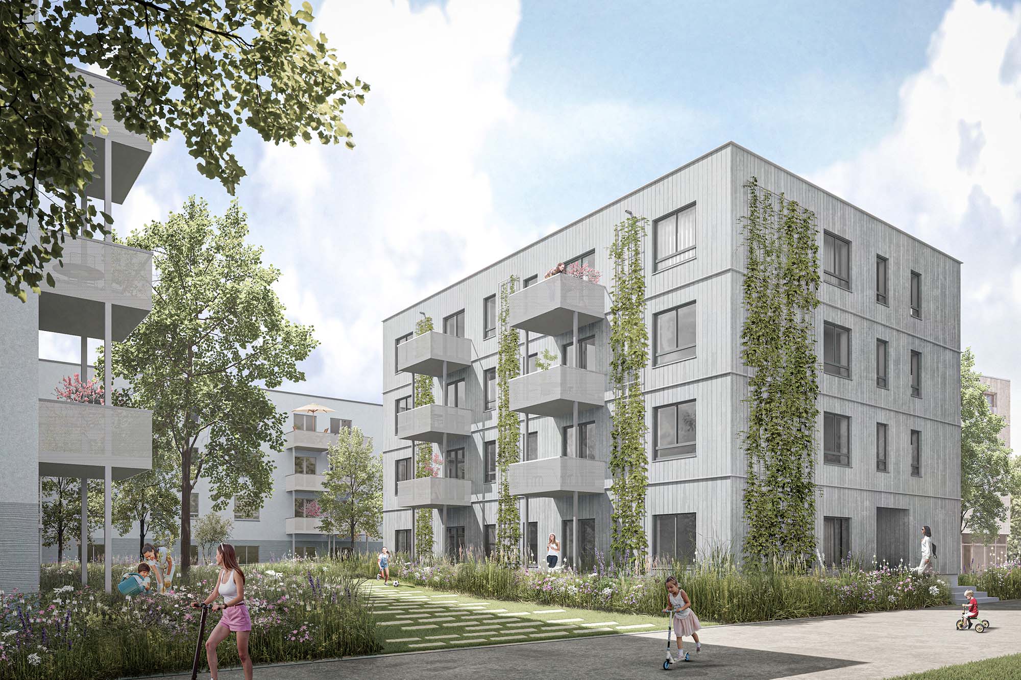 Mit dem Pilotprojekt TYPENHAUSeco errichtet die STADT UND LAND Wohnbauten- Gesellschaft mbH ein Gebäude, das ressourcen- und gleichzeitig kosteneffizient umgesetzt werden kann.