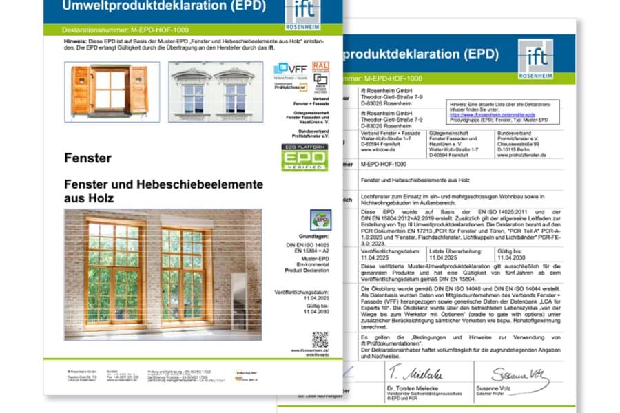 Muster-EPD für Fenster, Türen und Fassaden: Ein einfacher Nachhaltigkeitsnachweis